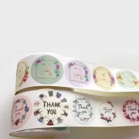 Custom New Design Gold Foil Stamping Thank You Stickers For My Small Business Label Vinyl Flowers Decals Roll Stickers