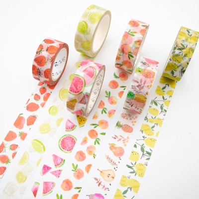 Custom design paper material decorative small summer fruit washi tape stickers